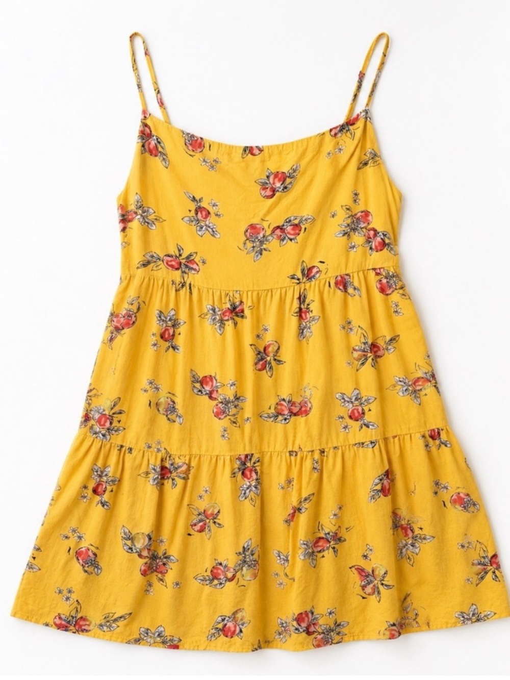 💐 Sunny Floral Tiered Sundress in Mustard Yellow - Picture 2 of 5